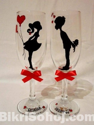 Romantic Couple Wine glass